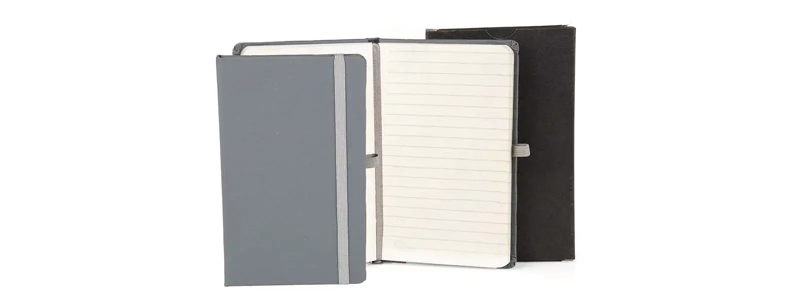 CADERNETA C/ PAUTA CINZA - 14X21 CM