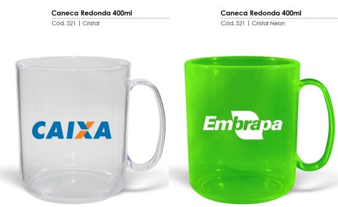 521 - Caneca plástica cristal 400ml 